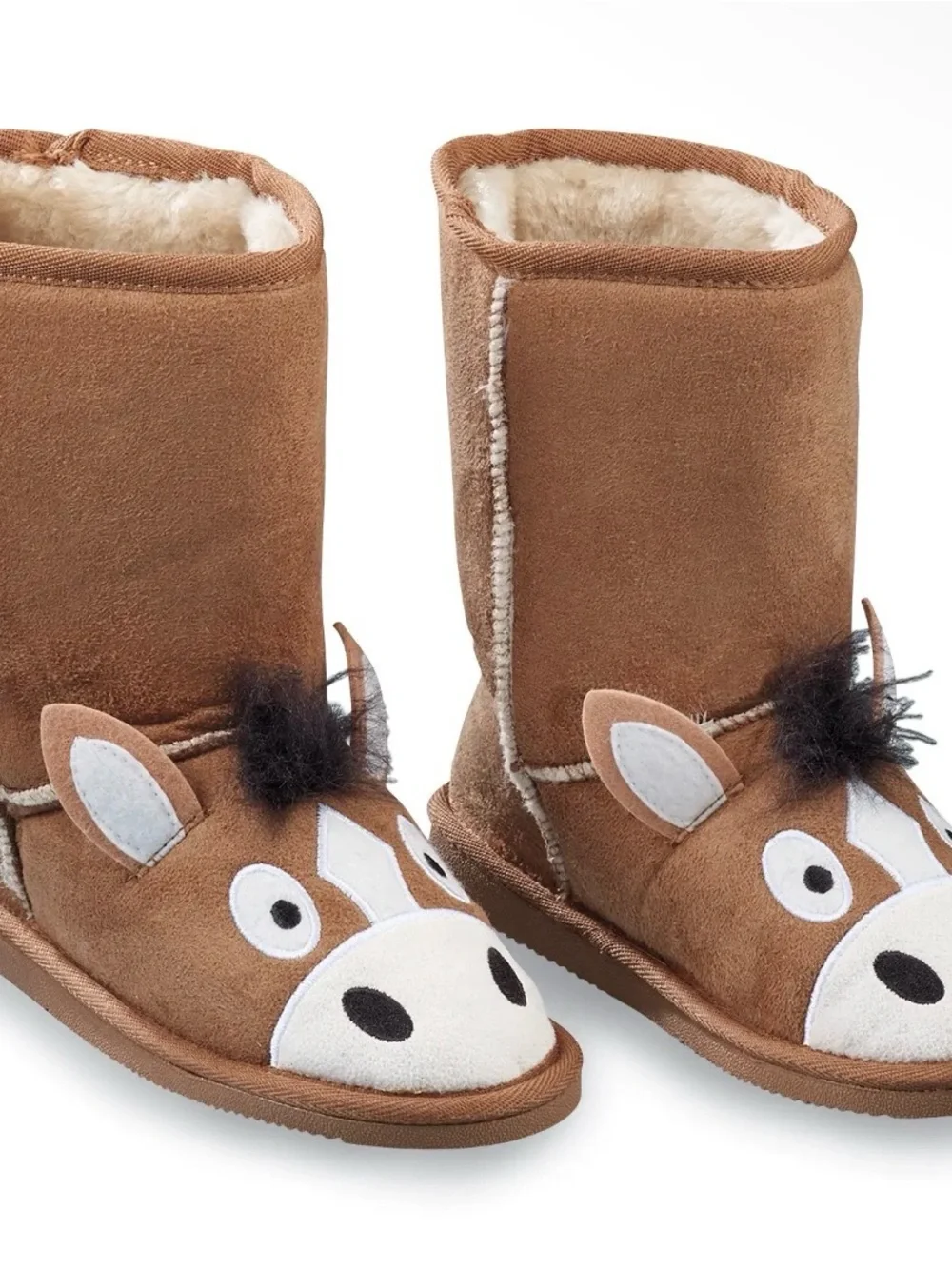 Kids Brown Horse toasty toez slipper NEW Boots